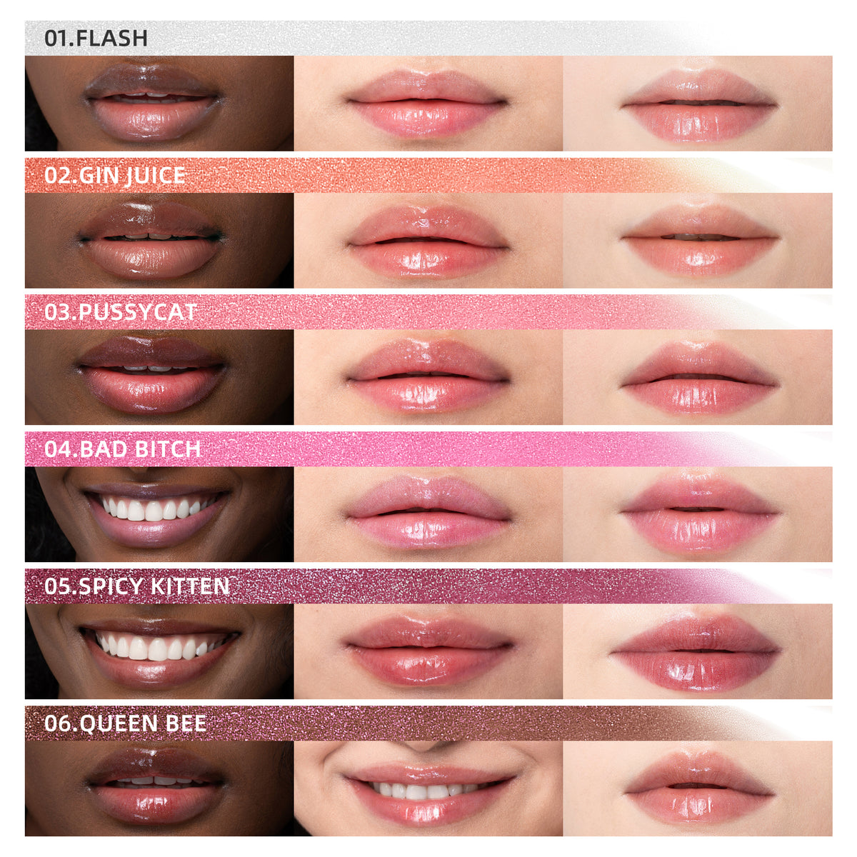 Glamstory Poptide™ Shimmer Lip Gloss Trios